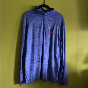 Antigua Women's Chicago Cubs Stretch Blue Quarter-Zip Pullover Size XL